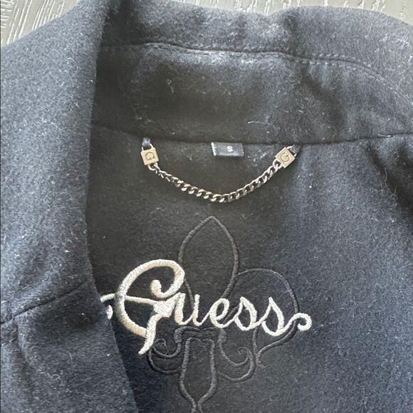 Guess Women's Elegant Black Wool Blend Peacoat Mid-Length Lined Coat Size S EUC - Picture 15 of 15